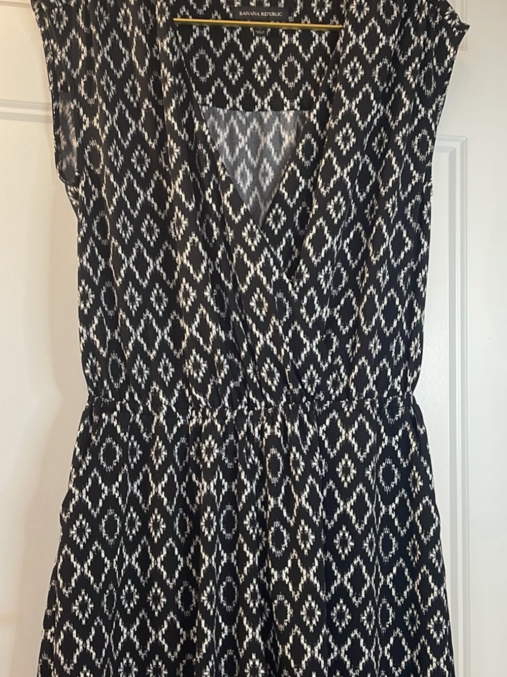Banana Republic Black and White Patterned Jumpsuit